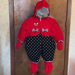 Tiny Tots Delightful Like-New Vintage Toddler Girls Corduroy Insulated Snowsuit